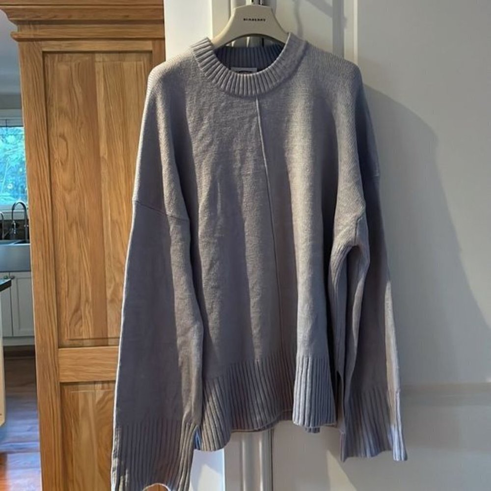 Nwot Nordstrom wide sleeve sweater in grey dark Heather fall winter warm soft - Picture 8 of 12